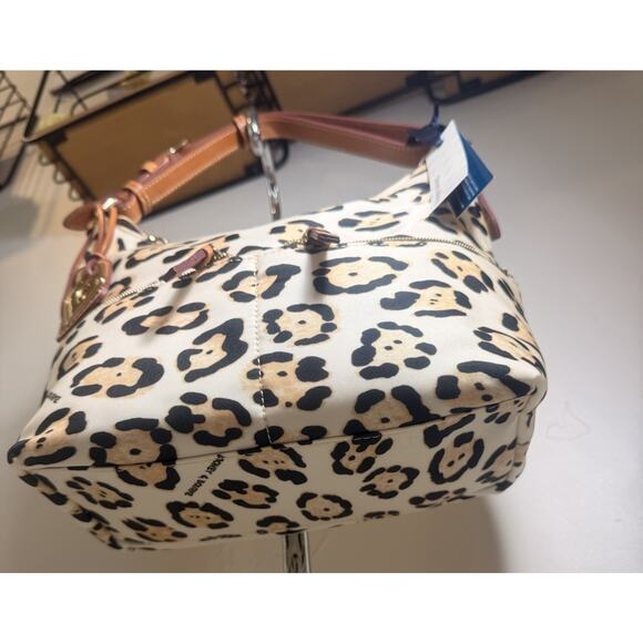 NWT Rare Dooney & Bourke Leopard Print Small Zipper Pocket Satchel - Picture 8 of 16